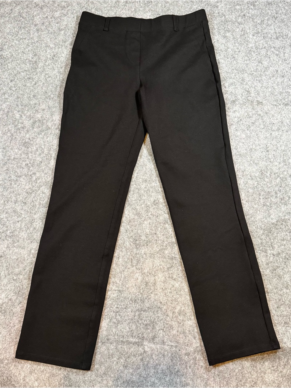 Quince Ultra-Stretch Ponte Straight Leg Pants Black Size M 30” Inseam EUC